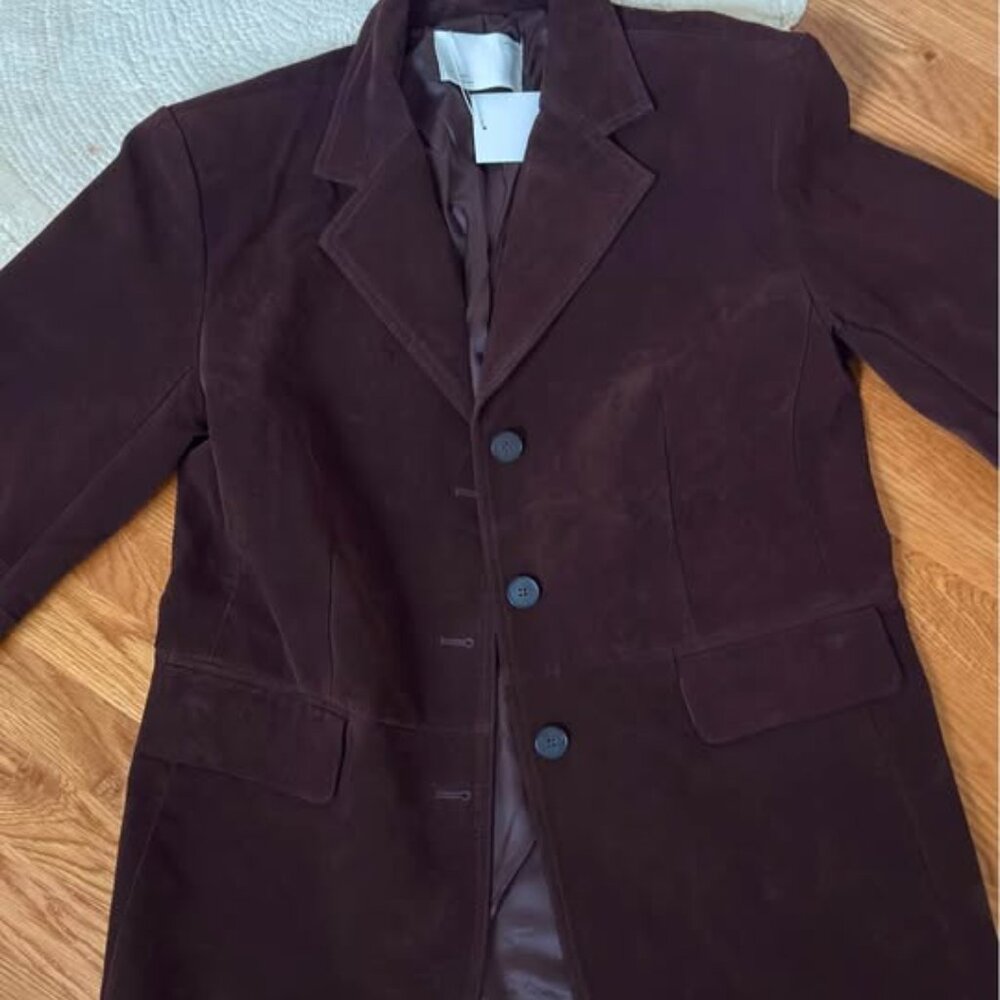 Oak + Fort Oversized Suede Brown Blazer Jackdet